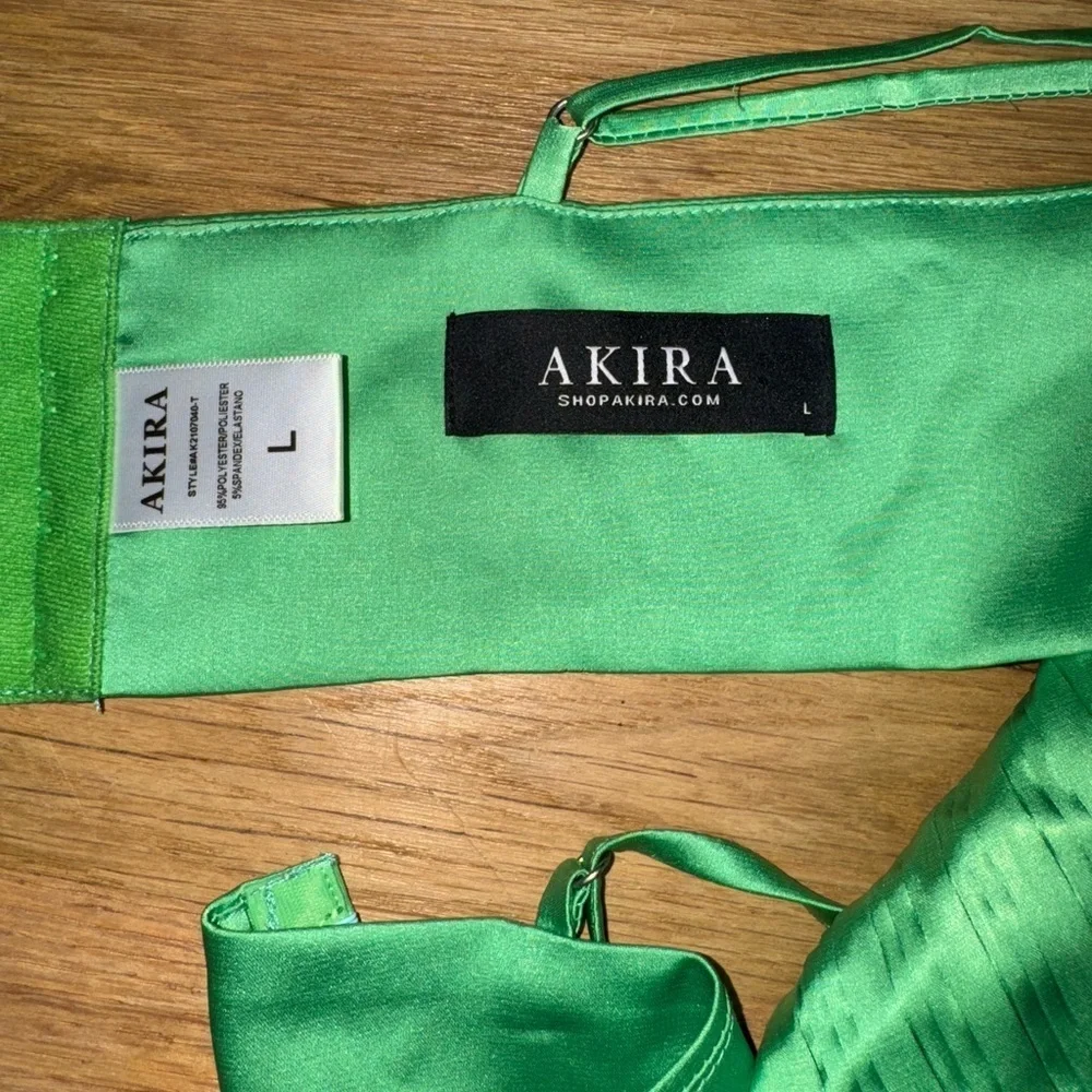 AKIRA Green Jumpsuit with Wide-Leg Silhouette